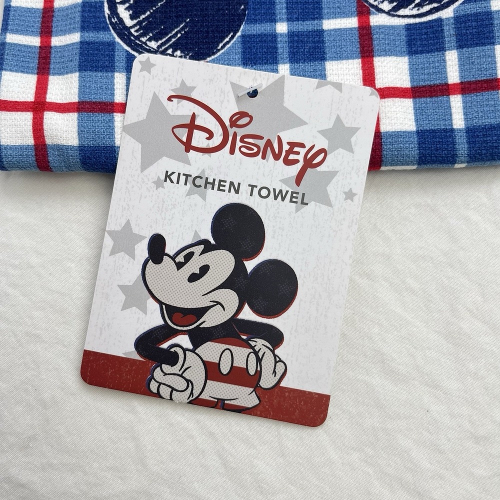 Disney Mickey Mouse Kitchen Dish Towel Sketchbook Red White‎ Blue New With Tags - Picture 6 of 9